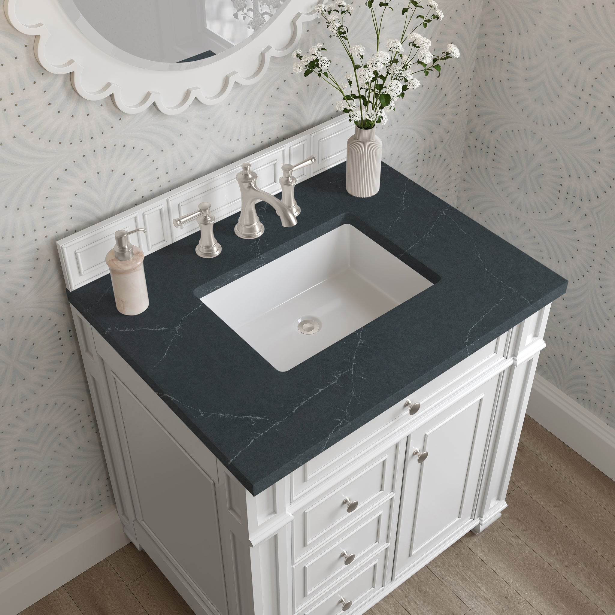 James Martin Bristol 30" Single Bathroom Vanity, Bright White by James Martin