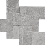 Nero Textura Marble Pavers Versailles Pattern
