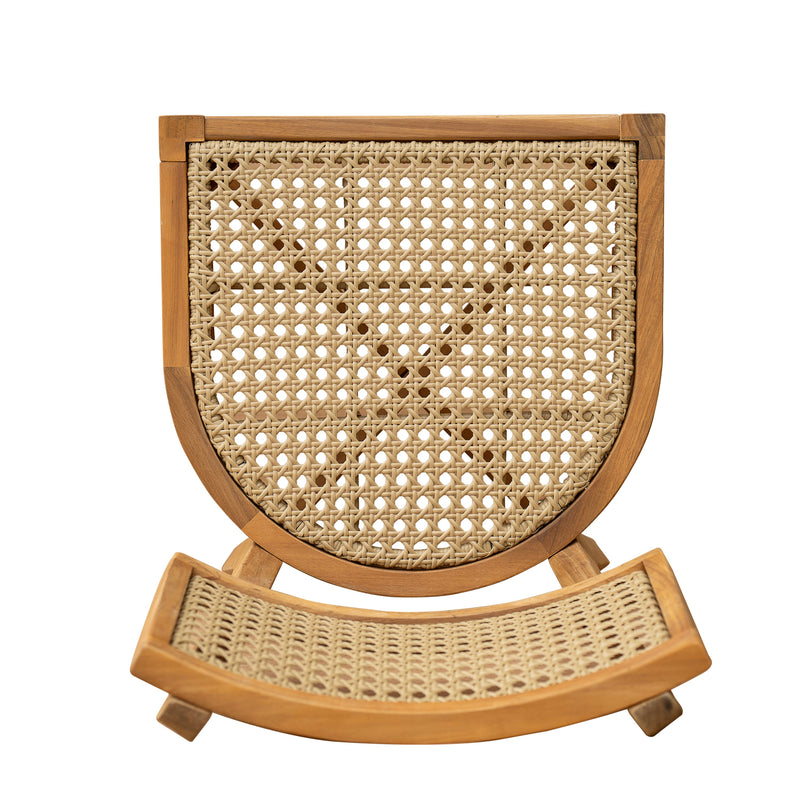 Netro Acacia Wood Dining Chair with Light Brown Wicker, photo 10 of 19