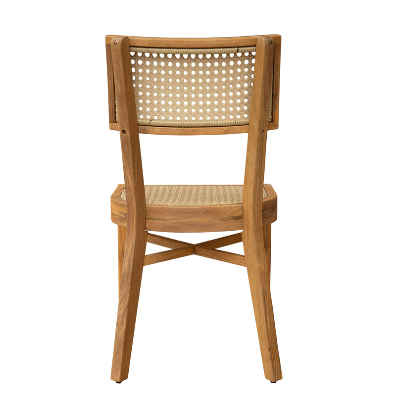 Netro Acacia Wood Dining Chair with Light Brown Wicker, photo 8 of 19