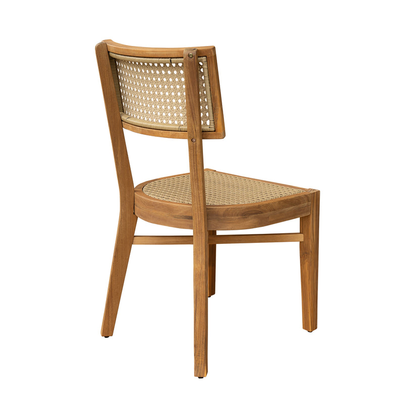 Netro Acacia Wood Dining Chair with Light Brown Wicker, photo 9 of 19
