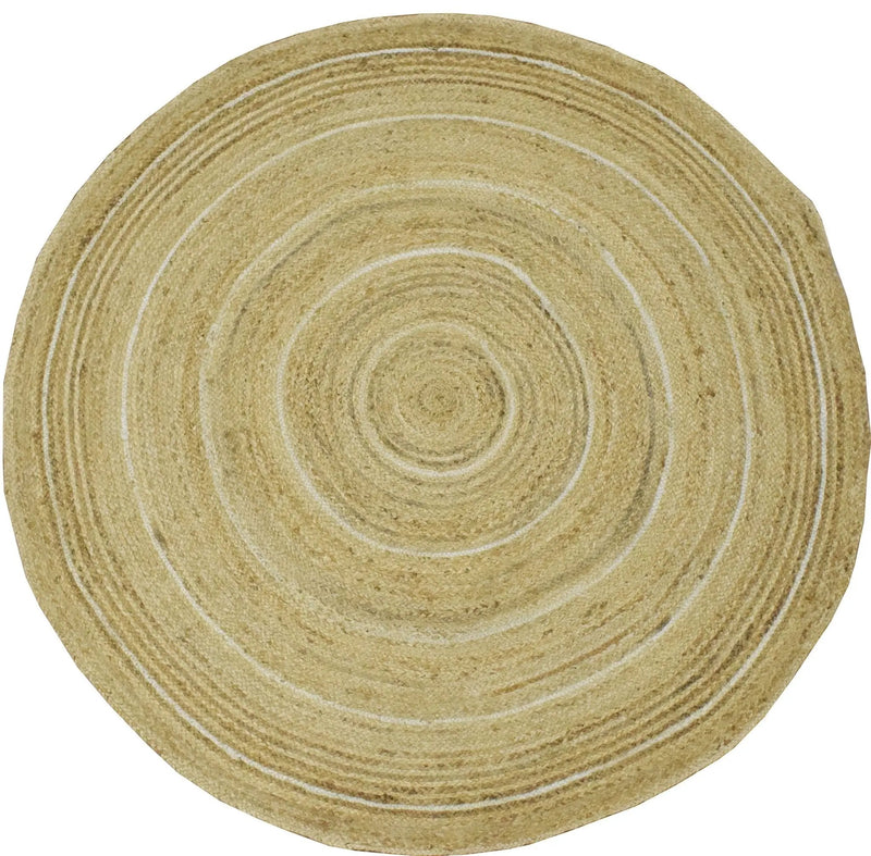 100% ALL NATURAL FIBER HAND BRAIDED BOHO ROUND JUTE RUG | JR5 by The Rug Decor