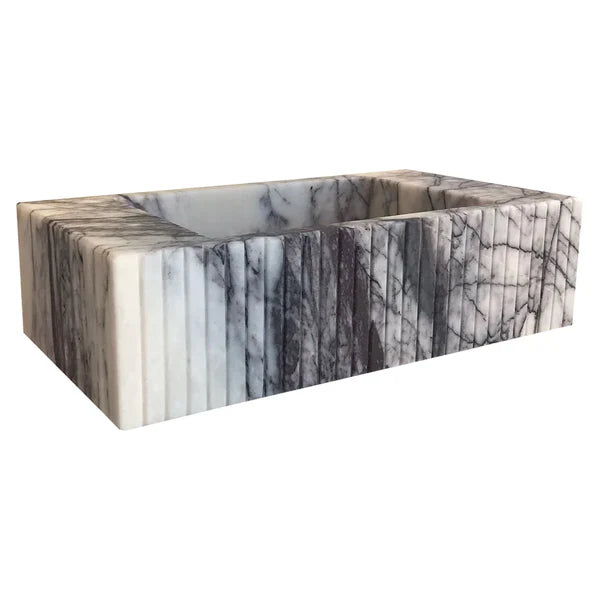 New York Marble Wall-mount Bathroom Sink Fluted (W)12" (L)20" (H)5" by GobekDesign
