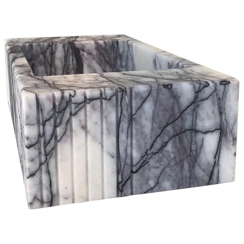 New York Marble Wall-mount Bathroom Sink Fluted (W)12" (L)20" (H)5" by GobekDesign