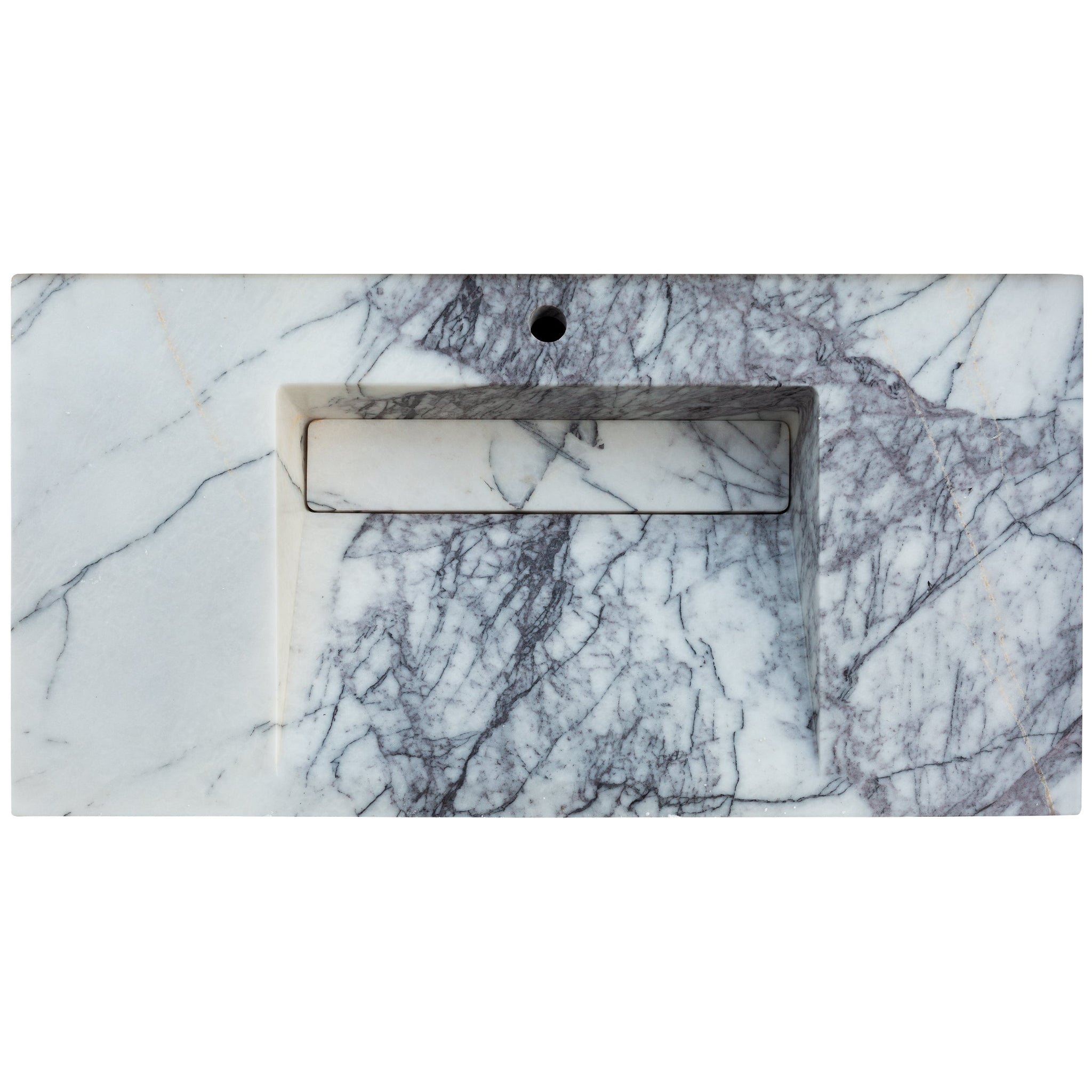 New York Marble Wall-mount Bathroom Sink Hidden Drain Polished (W)20" (L)40" (H)8" by GobekDesign