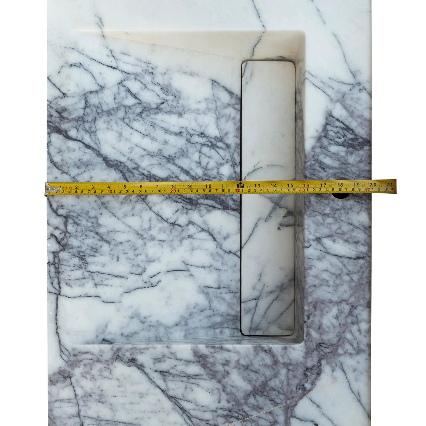 Turkish Marble Wall Mount Bathroom Sink Polished 20x40 Hidden Drain by GobekDesign