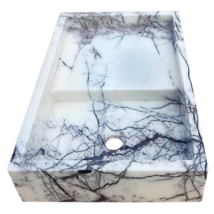 New York Marble Wall Mount Bathroom Sink Polished - 16W x 24L x 5H by GobekDesign