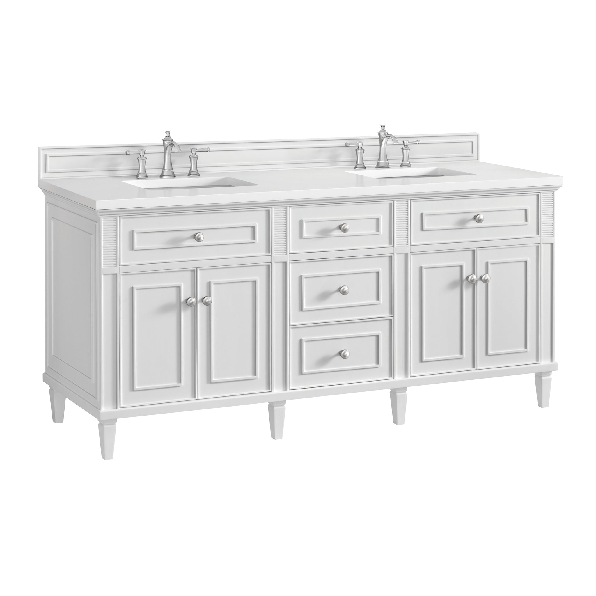 James Martin Lorelai 72" Double Bathroom Vanity, Bright White by James Martin