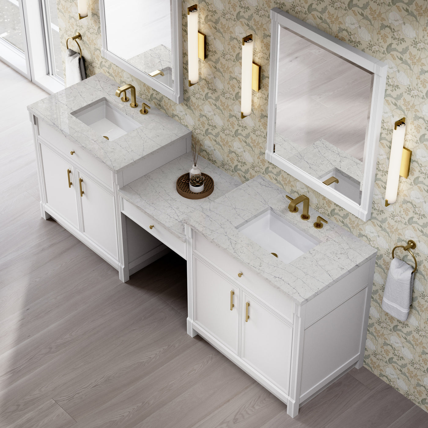 James Martin Bellshire 96" Double Bathroom Vanity, Bright White, view 34