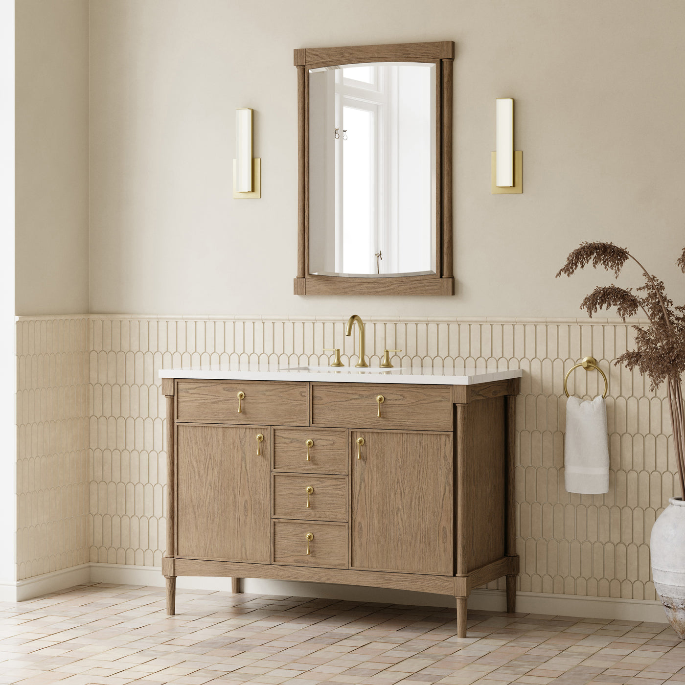 James Martin Kinnsden 48" Single Bathroom Vanity, Weathered Oak by James Martin