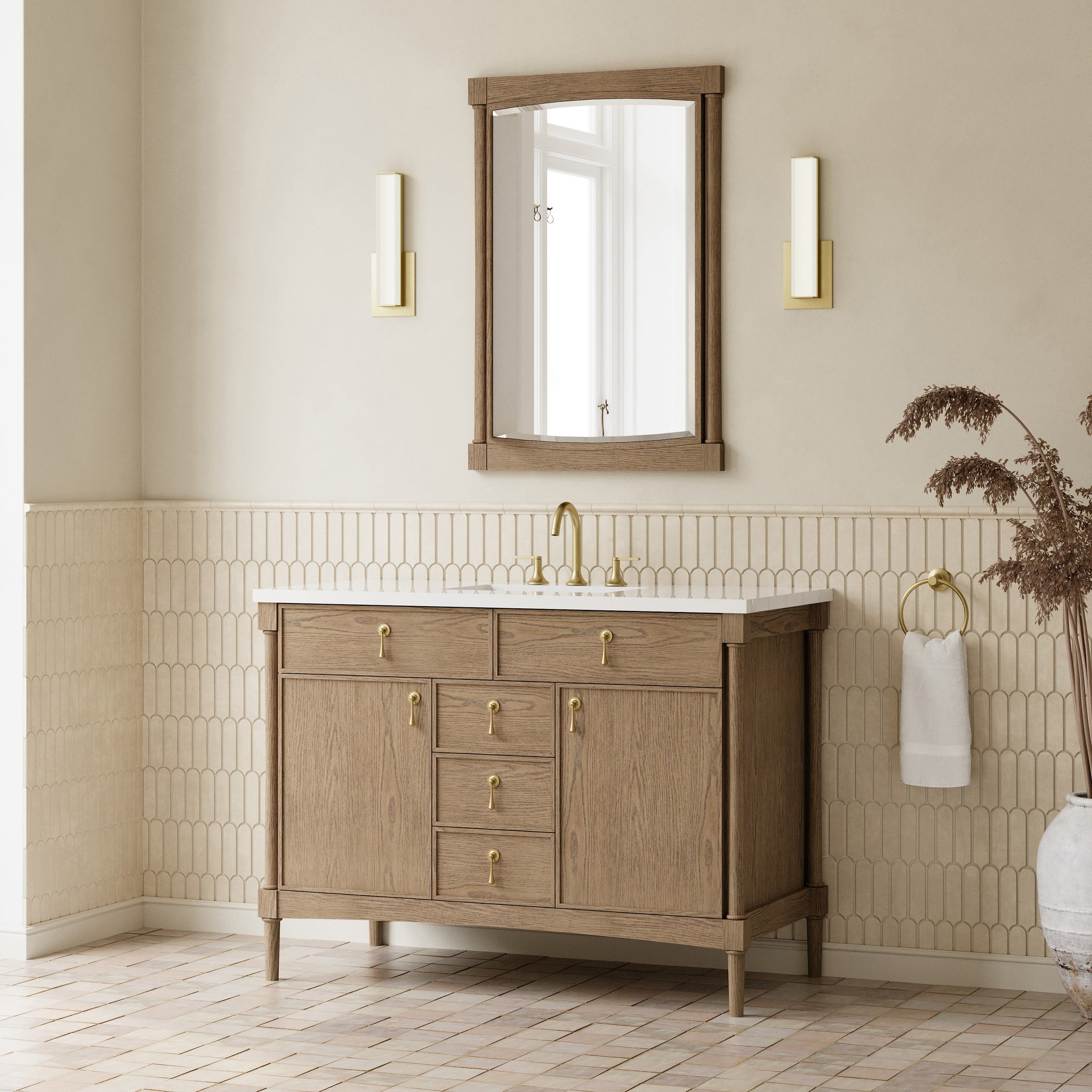 James Martin Kinnsden 48" Single Bathroom Vanity, Weathered Oak by James Martin