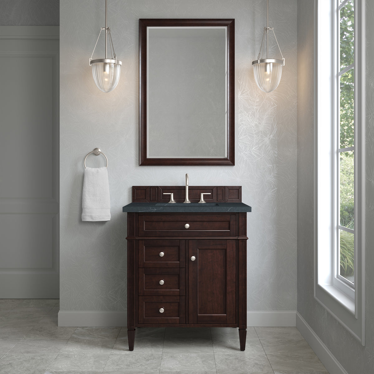 James Martin Brittany 30" Single Bathroom Vanity, Burnished Mahogany, view 29