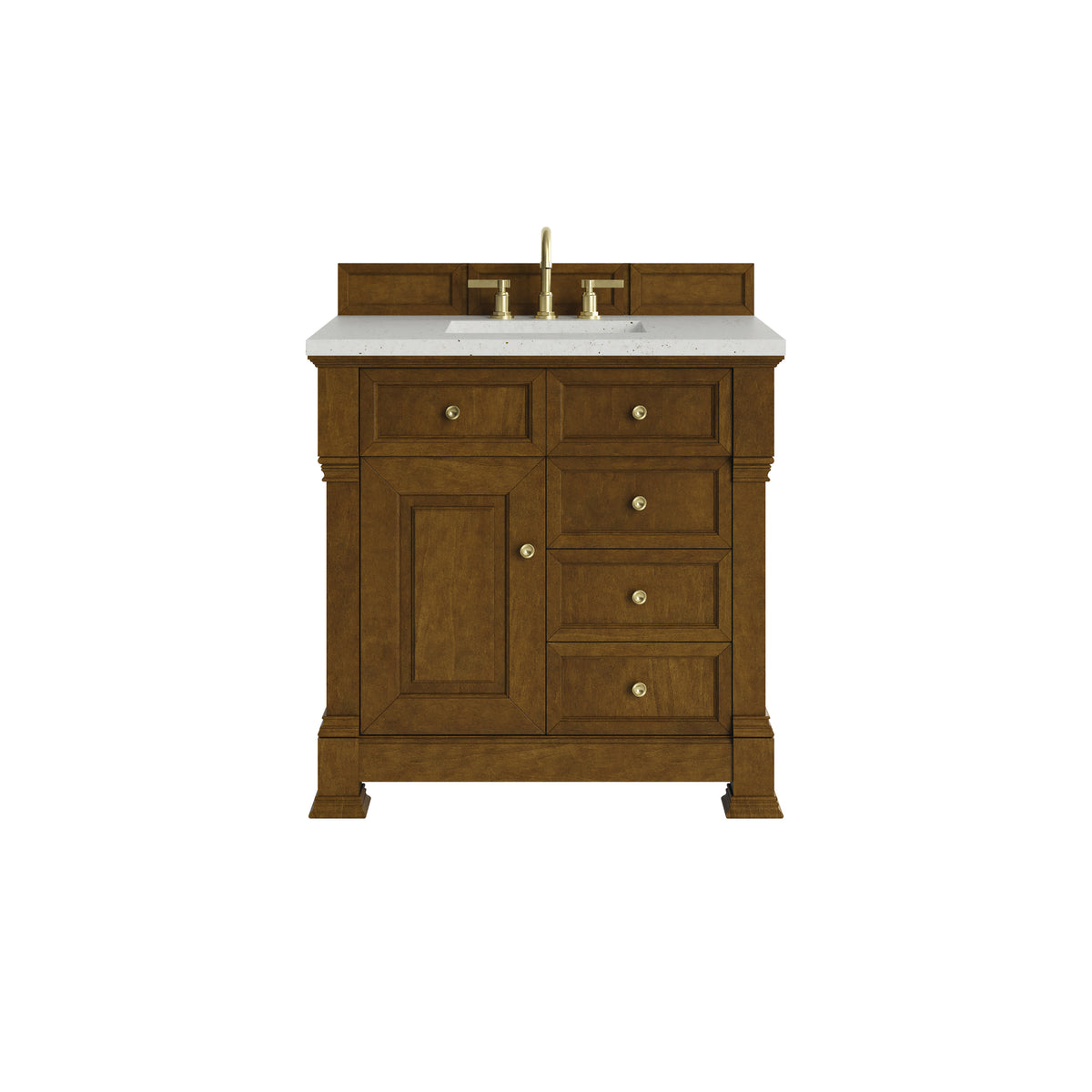 James Martin Brookfield 36" Single Bathroom Vanity, Honey Oak with Lime Delight countertop