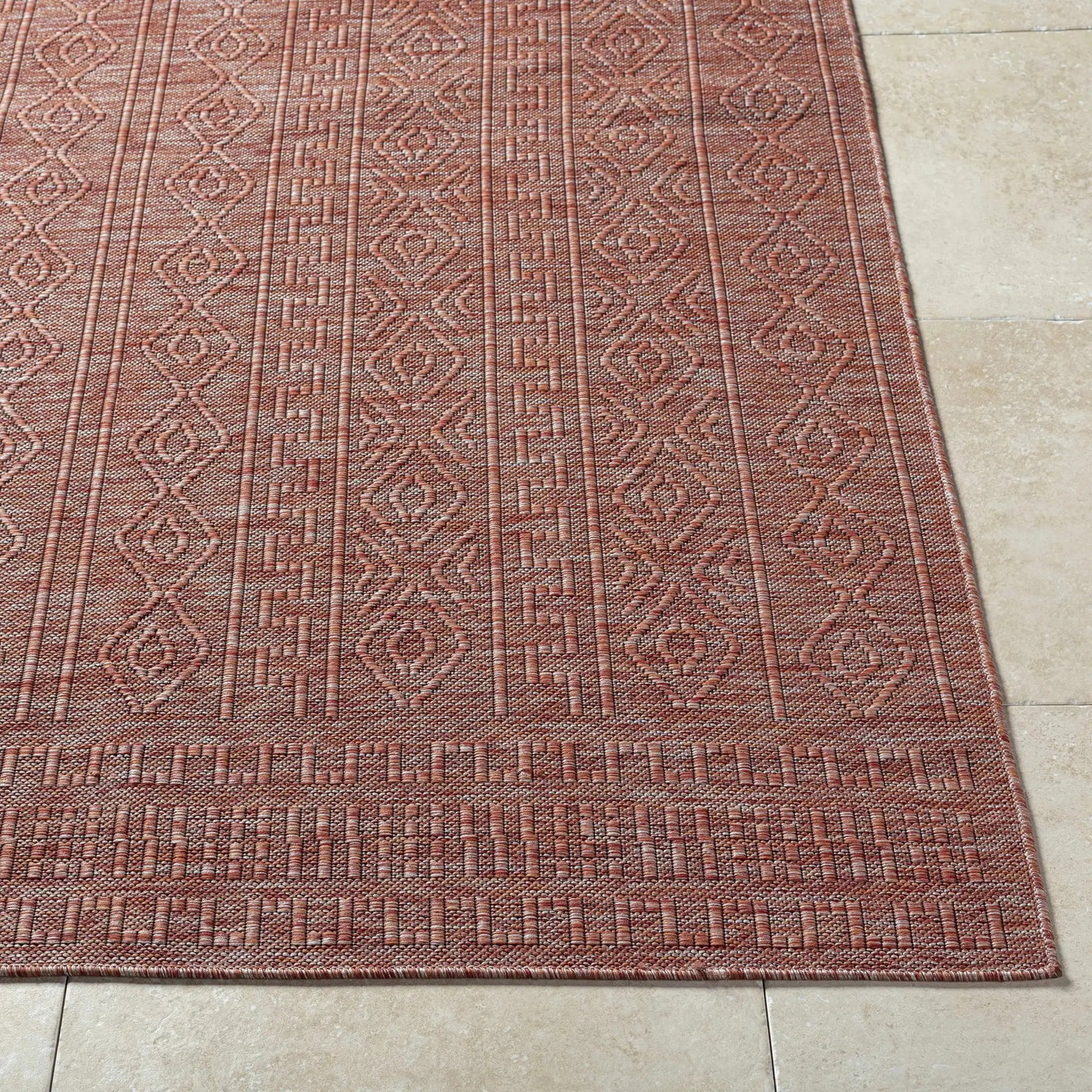 Nuela Burgundy Outdoor Area Rug - Clearance by Boutique Rugs