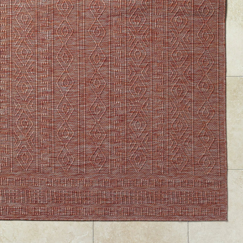 Nuela Burgundy Outdoor Area Rug - Clearance by Boutique Rugs
