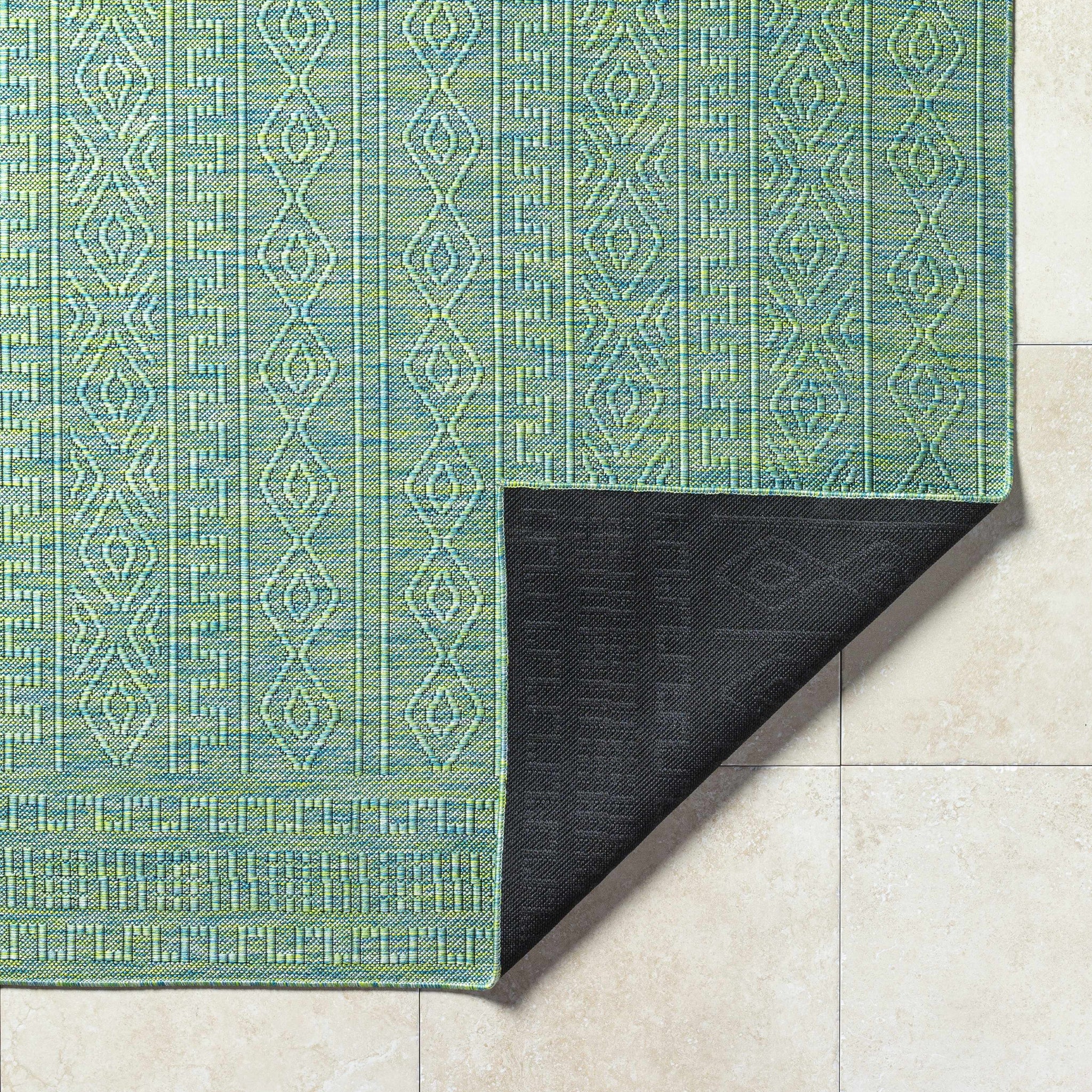 Nuela Green Outdoor Area Rug - Clearance by Boutique Rugs