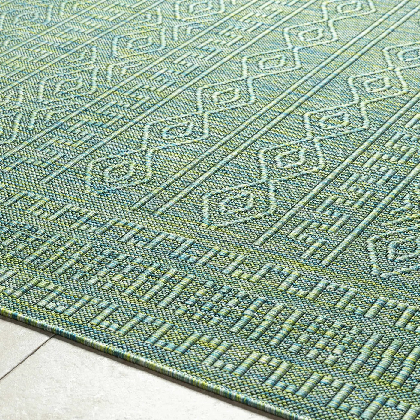 Nuela Green Outdoor Area Rug - Clearance by Boutique Rugs