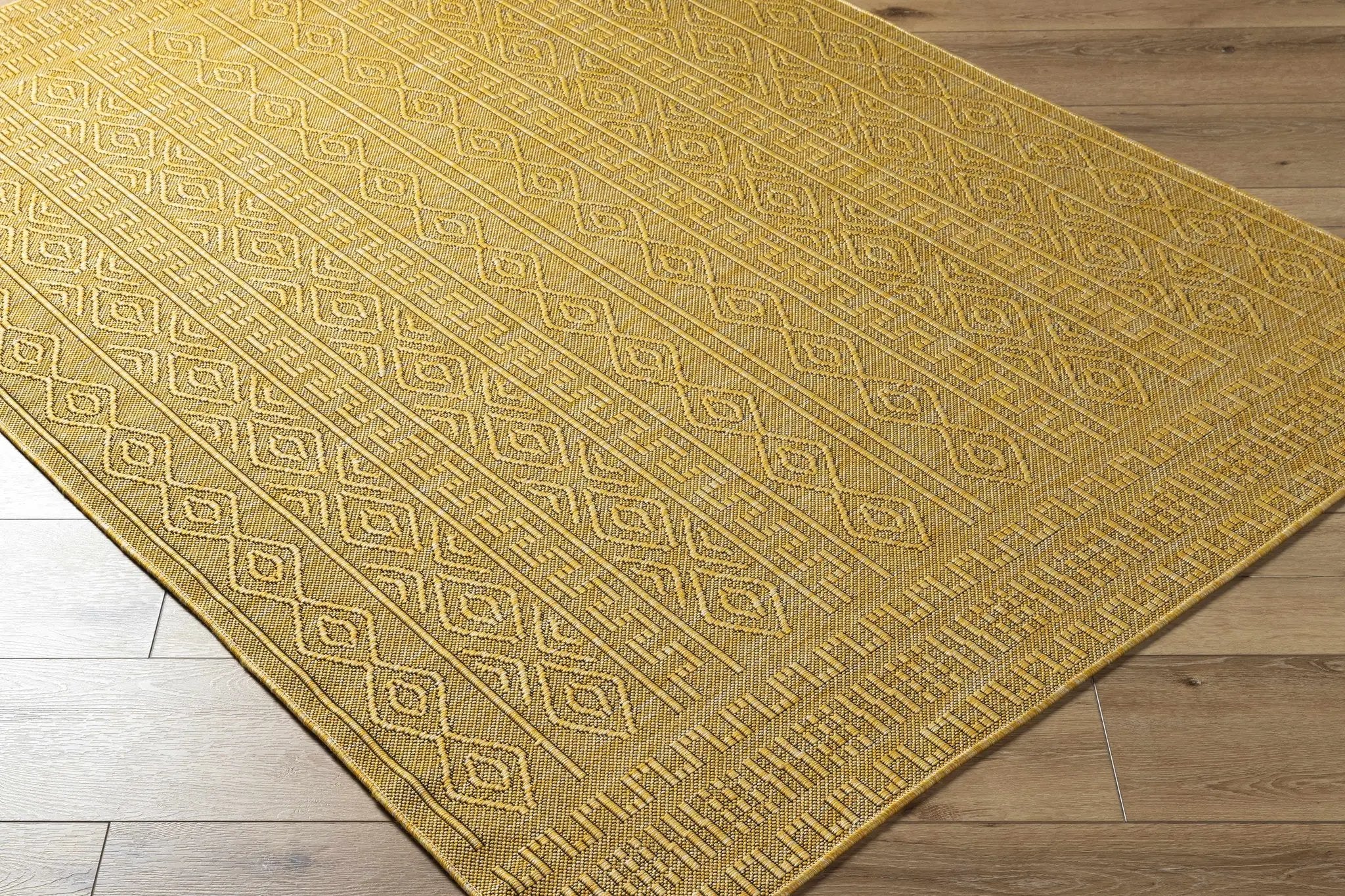 Nuela Mustard Outdoor Area Rug - Clearance by Boutique Rugs