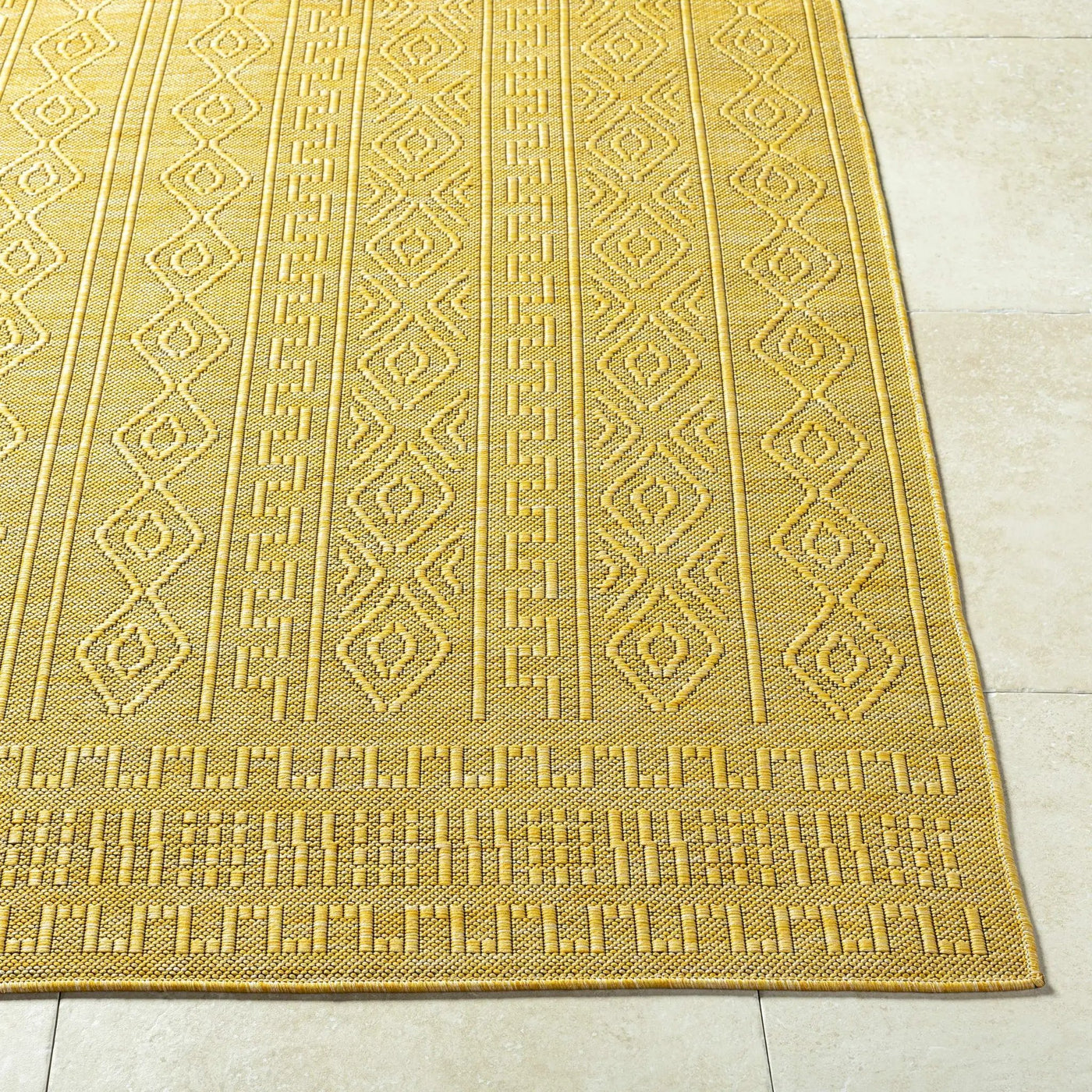 Nuela Mustard Outdoor Area Rug - Clearance by Boutique Rugs