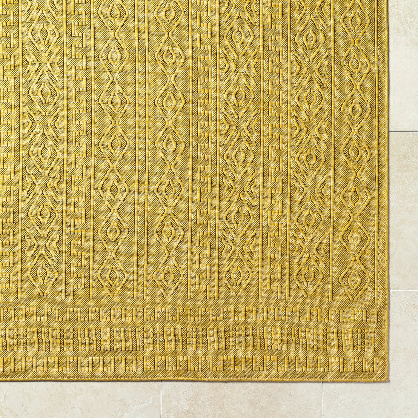 Nuela Mustard Outdoor Area Rug - Clearance by Boutique Rugs
