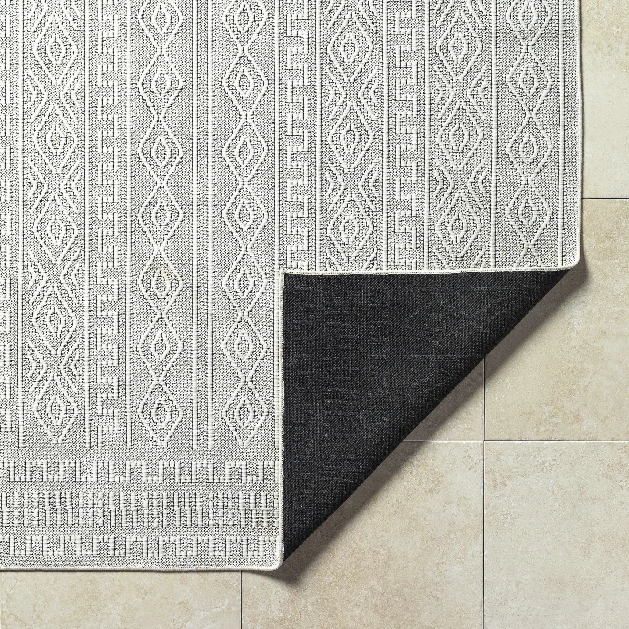 Nuela Light Gray Outdoor Area Rug - Clearance by Boutique Rugs