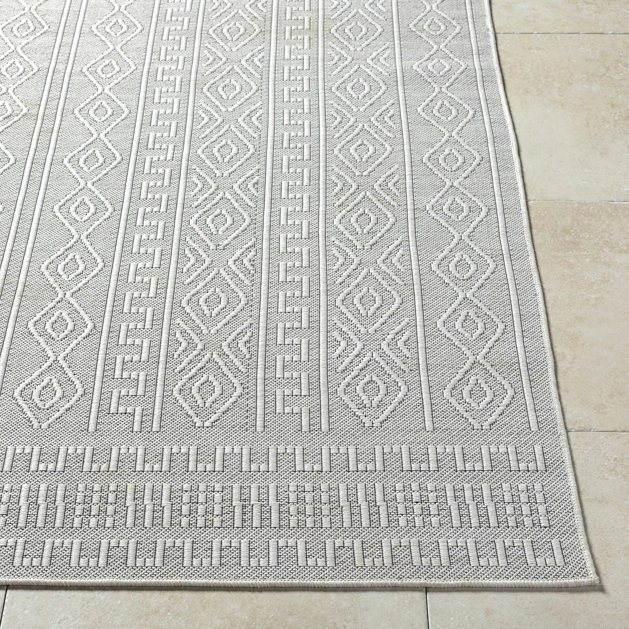 Nuela Light Gray Outdoor Area Rug - Clearance by Boutique Rugs