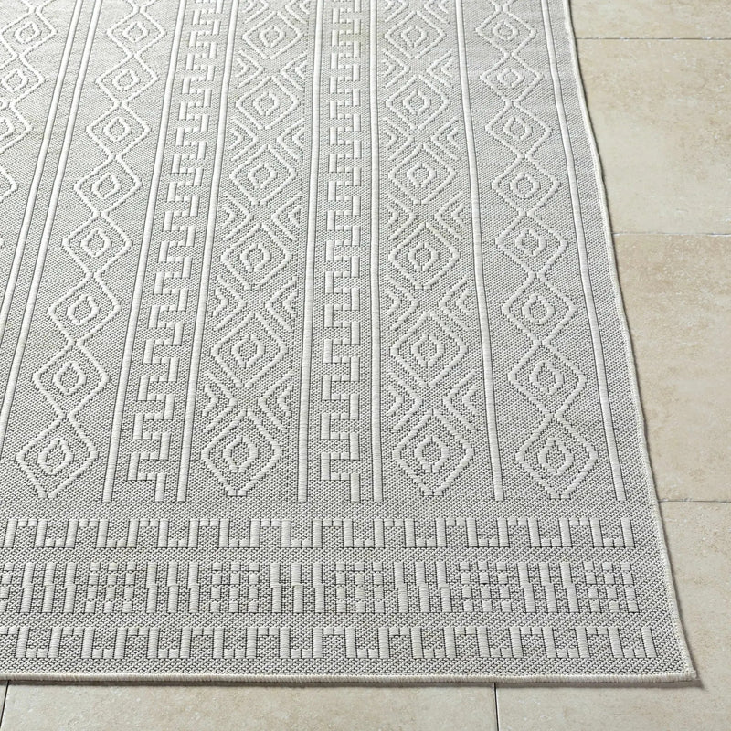 Nuela Light Gray Outdoor Area Rug - Clearance by Boutique Rugs