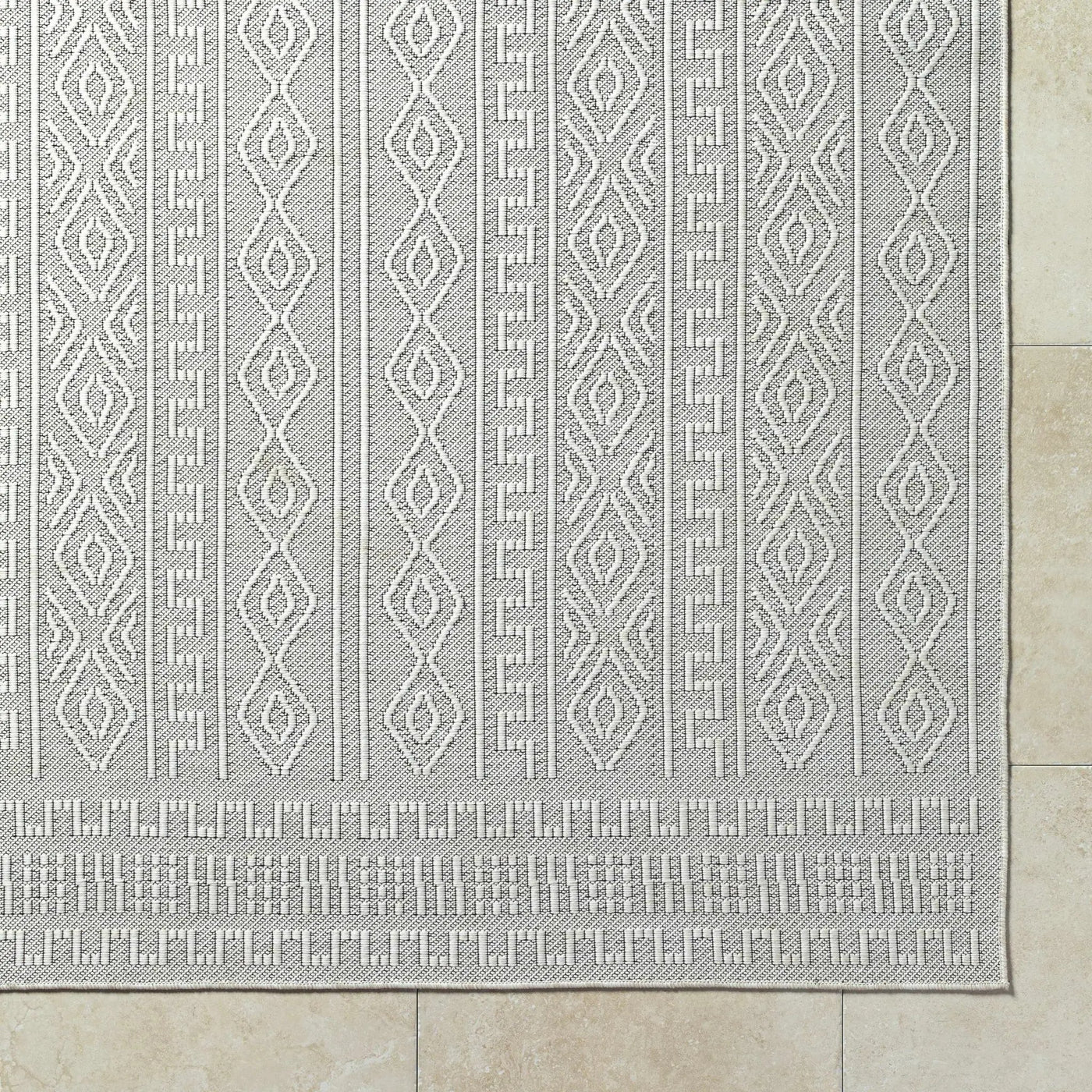 Nuela Light Gray Outdoor Area Rug - Clearance by Boutique Rugs