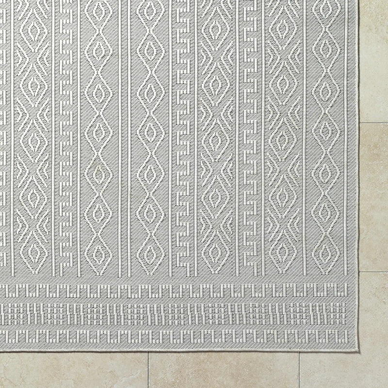 Nuela Light Gray Outdoor Area Rug - Clearance by Boutique Rugs