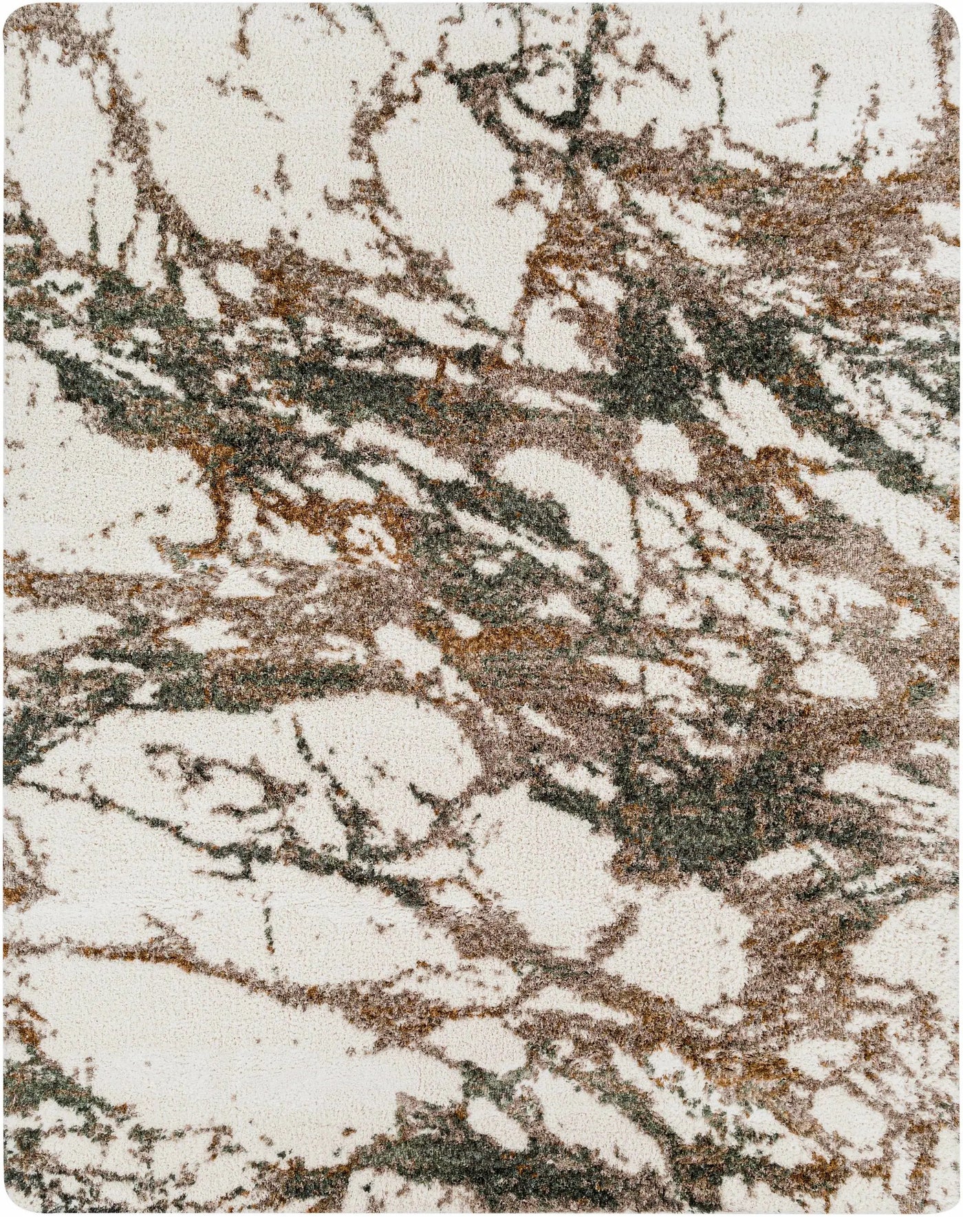 Ngunnawal Cream/Brown Marble Plush Rug by Boutique Rugs