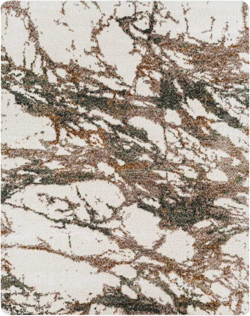 Ngunnawal Cream/Brown Marble Plush Rug by Boutique Rugs