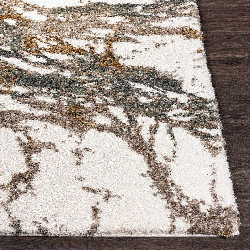 Ngunnawal Cream/Brown Marble Plush Rug by Boutique Rugs