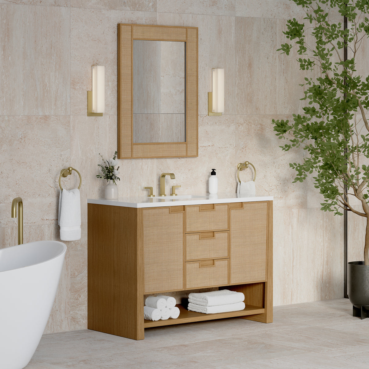 James Martin Solene 48" Single Bathroom Vanity, Seaside Oak, view 29