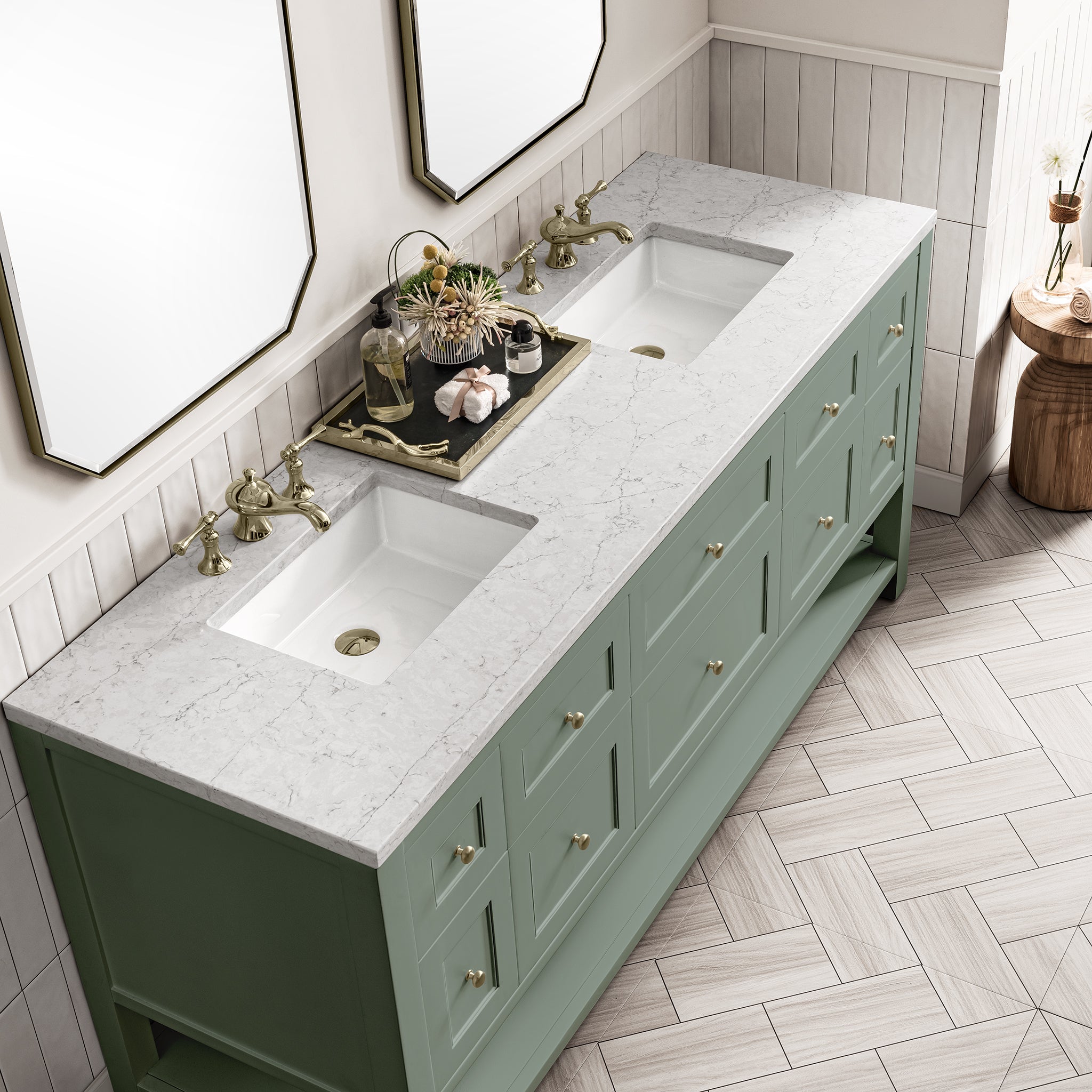 James Martin Breckenridge 72" Double Bathroom Vanity, Smokey Celadon by James Martin