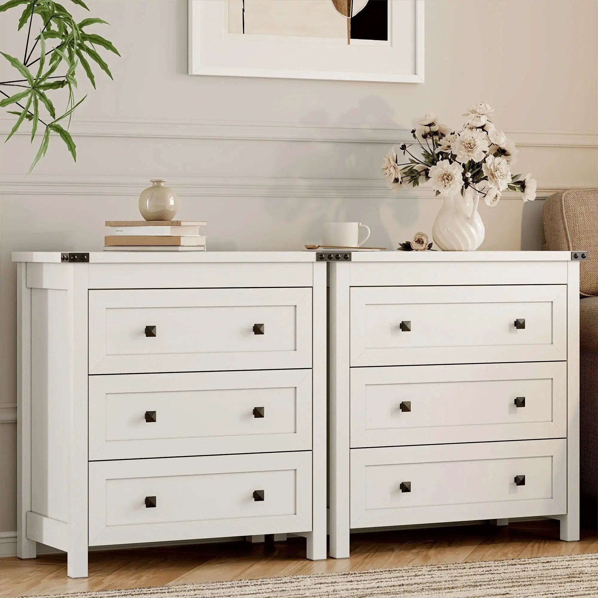 Nightstand - 3-Drawer White 27 by House Of Avana