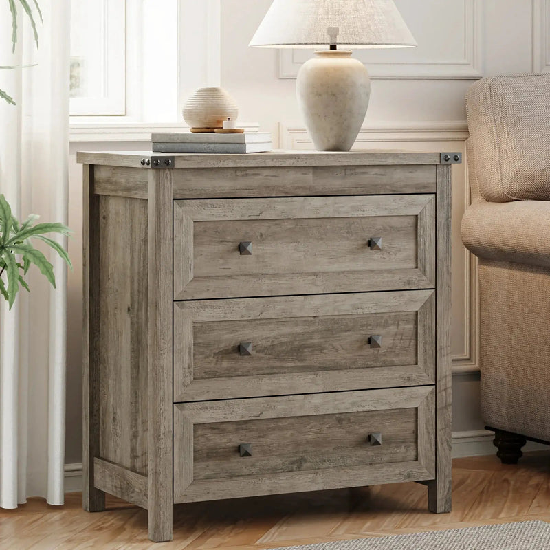 Nightstand - 3-Drawer White 27 by House Of Avana