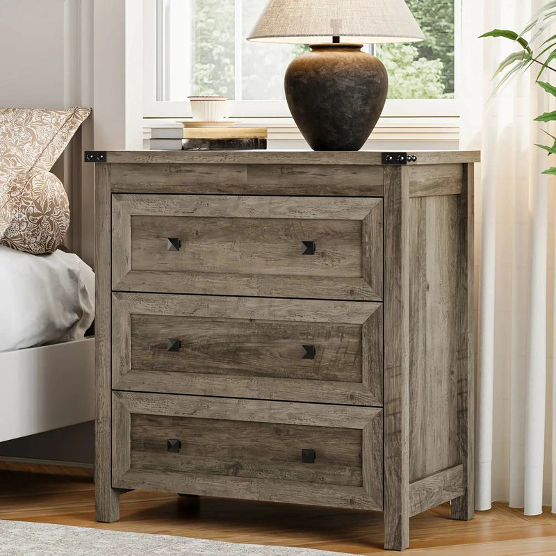 Nightstand - 3-Drawer White 27 by House Of Avana