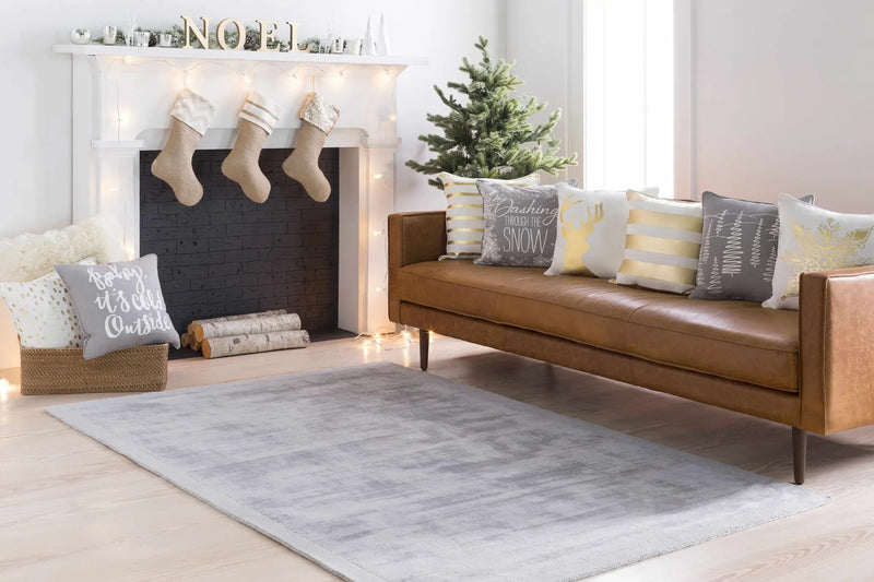 Niota Sheen Light Gray Premium Rug by Boutique Rugs