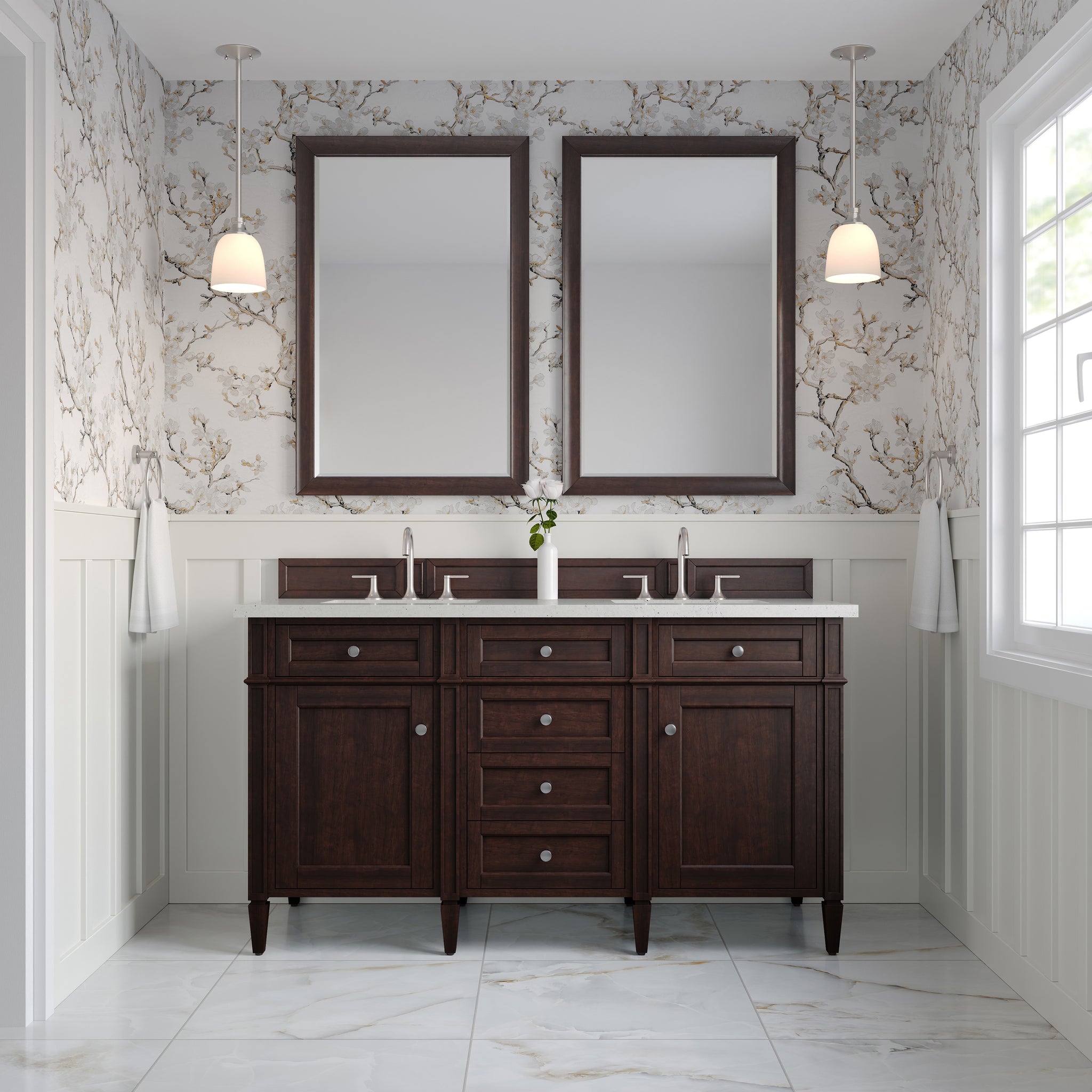 James Martin Brittany 60" Double Bathroom Vanity, Burnished Mahogany, view 22