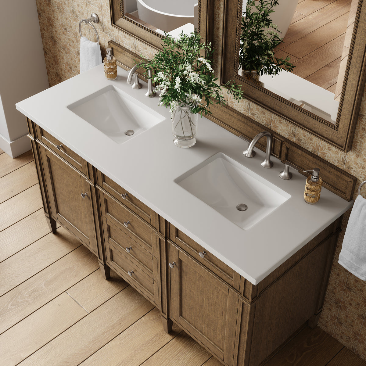 James Martin Brittany 60" Double Bathroom Vanity, Saddle Brown, view 23