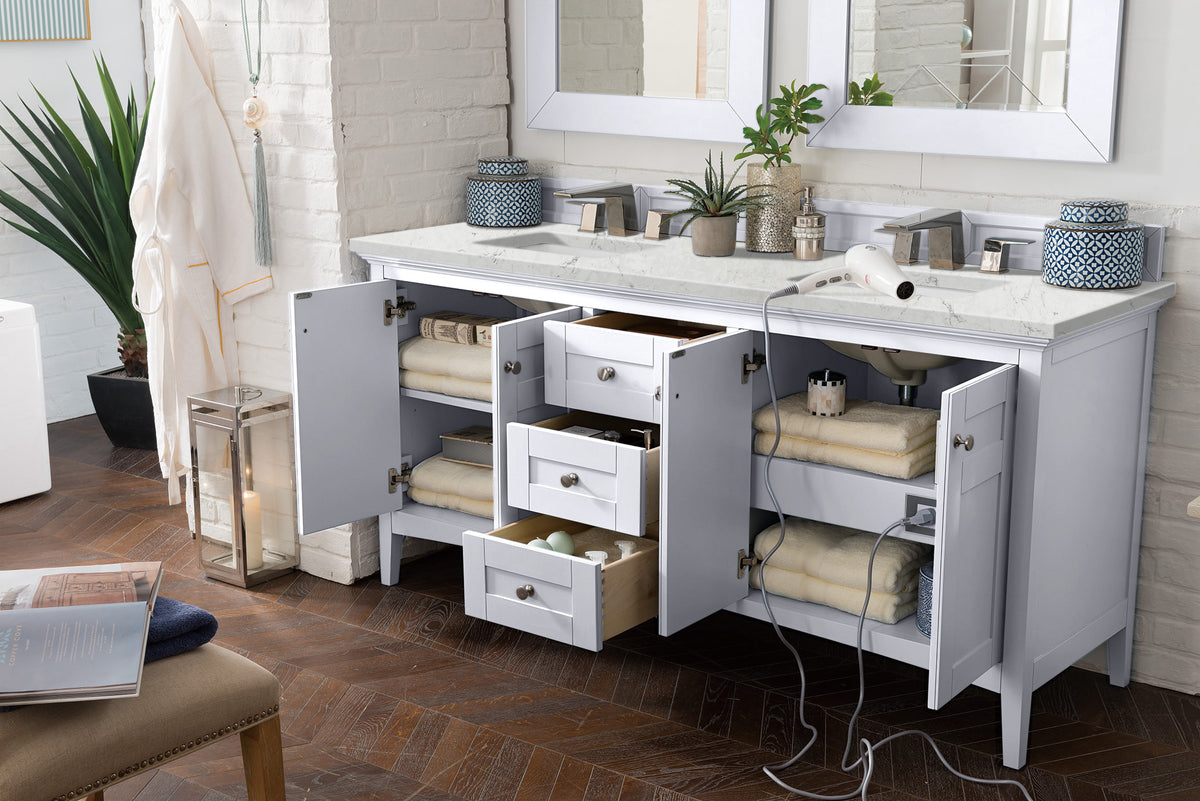 James Martin Palisades 72" Double Bathroom Vanity, Bright White, view 18