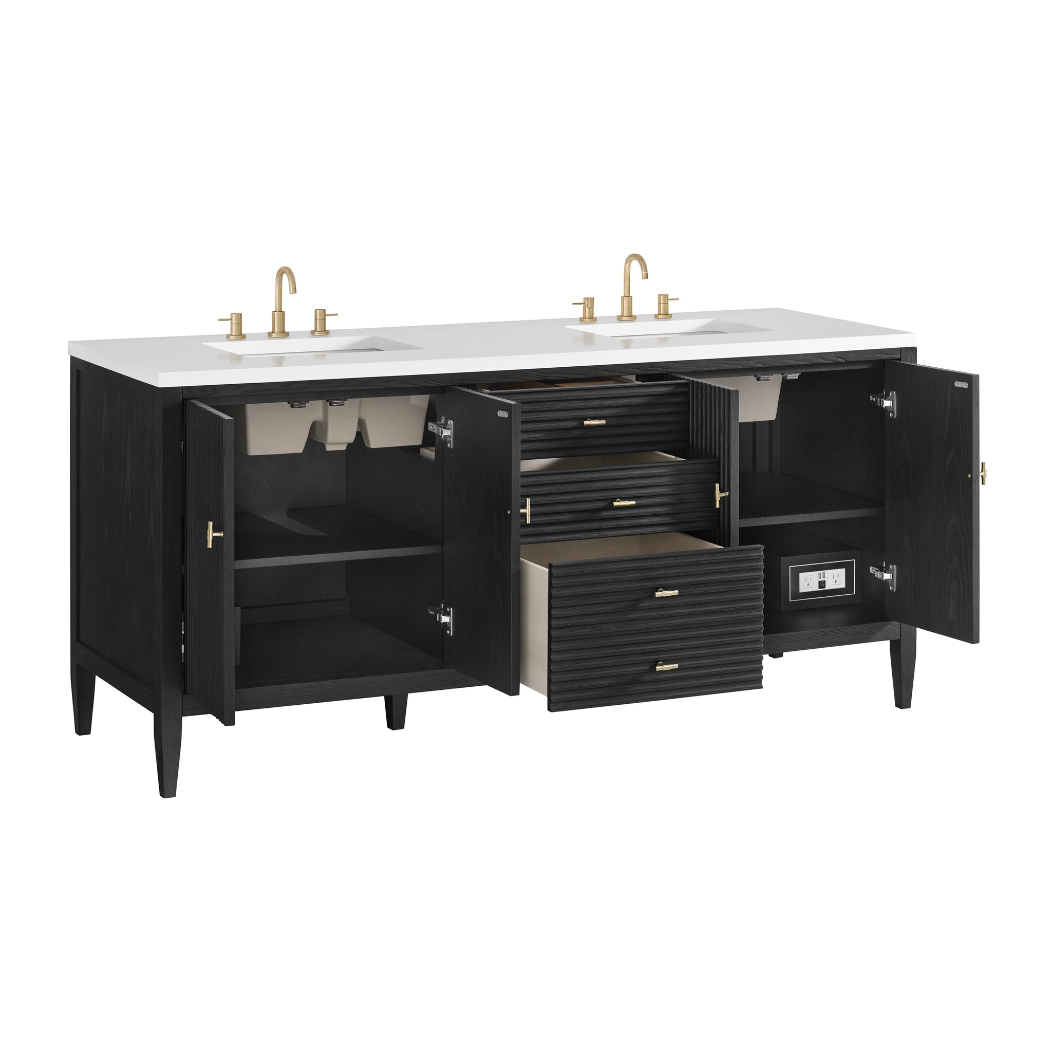 James Martin Myrrin 72" Single Bathroom Vanity, Carbon Oak by James Martin