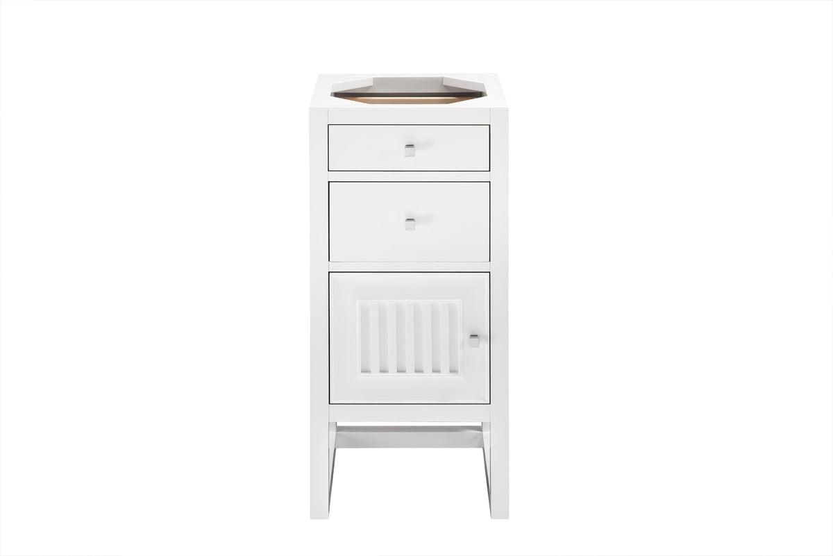 James Martin Athens 15" Base Cabinet, Glossy White, cabinet without a countertop