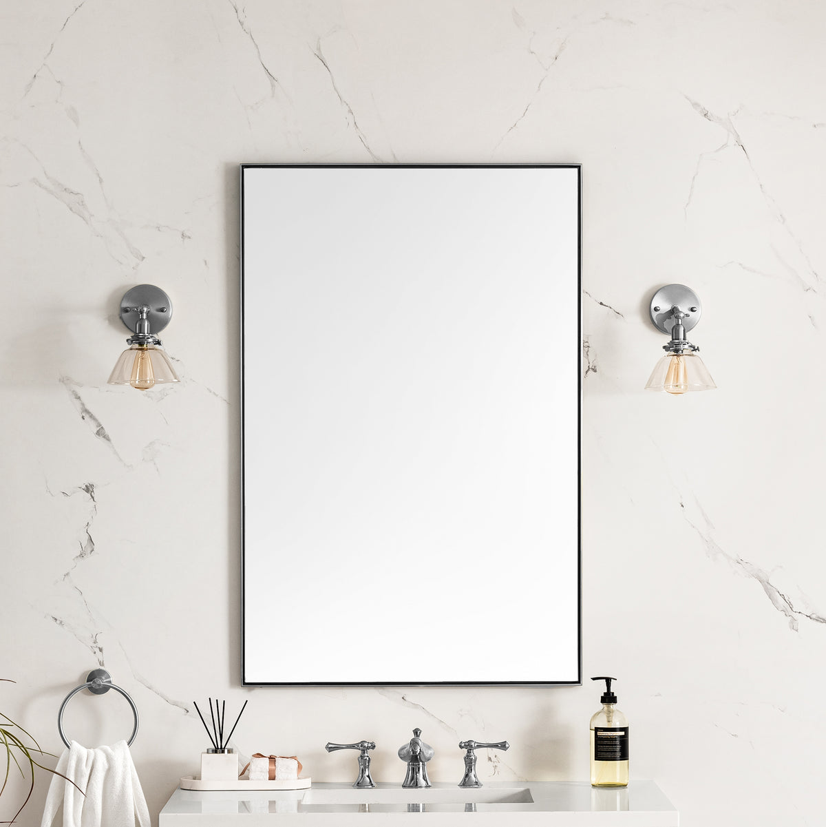 James Martin Rohe 26" Mirror, Satin Nickel, view 2