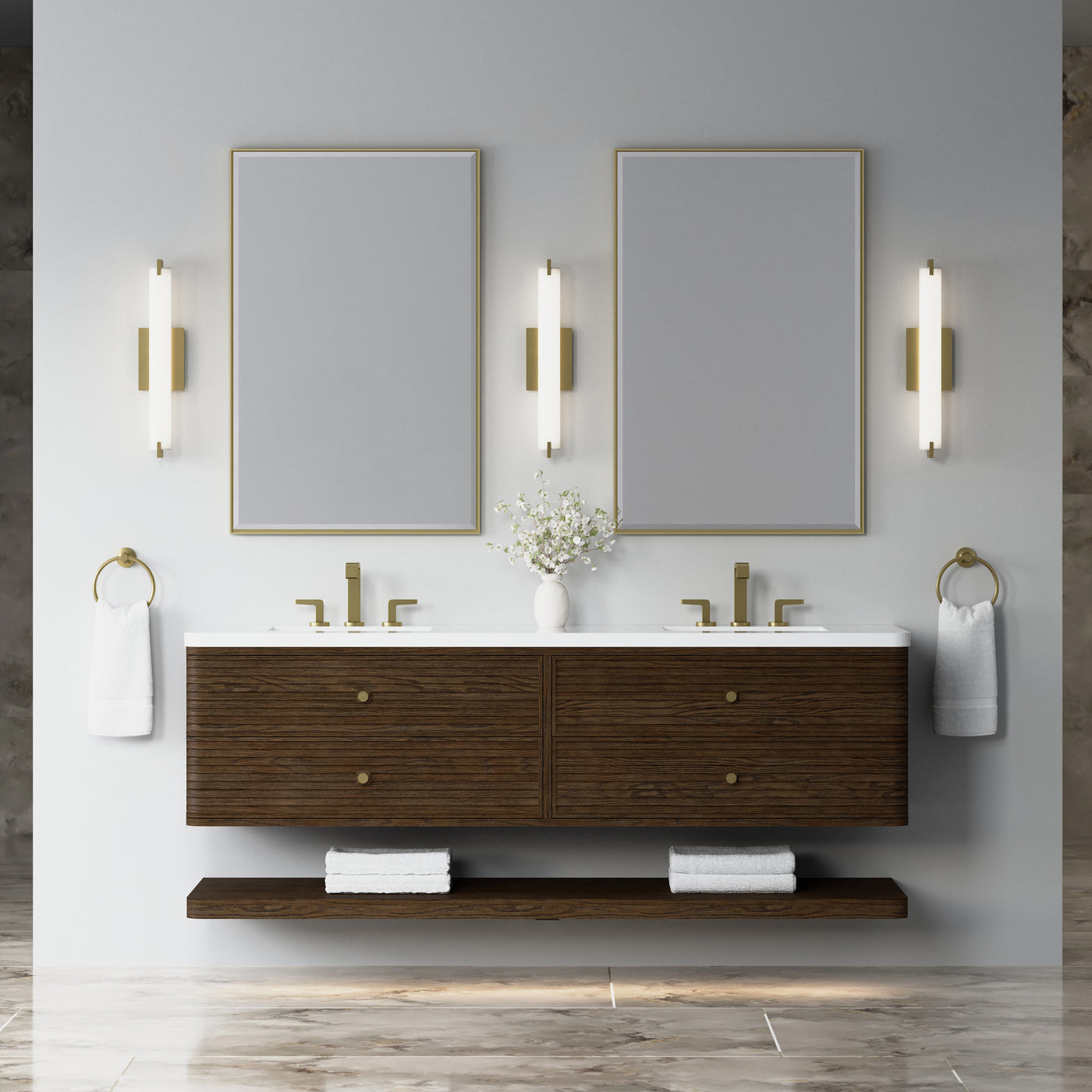 James Martin Allamari 72" Floating Double Bathroom Vanity, Sable by James Martin