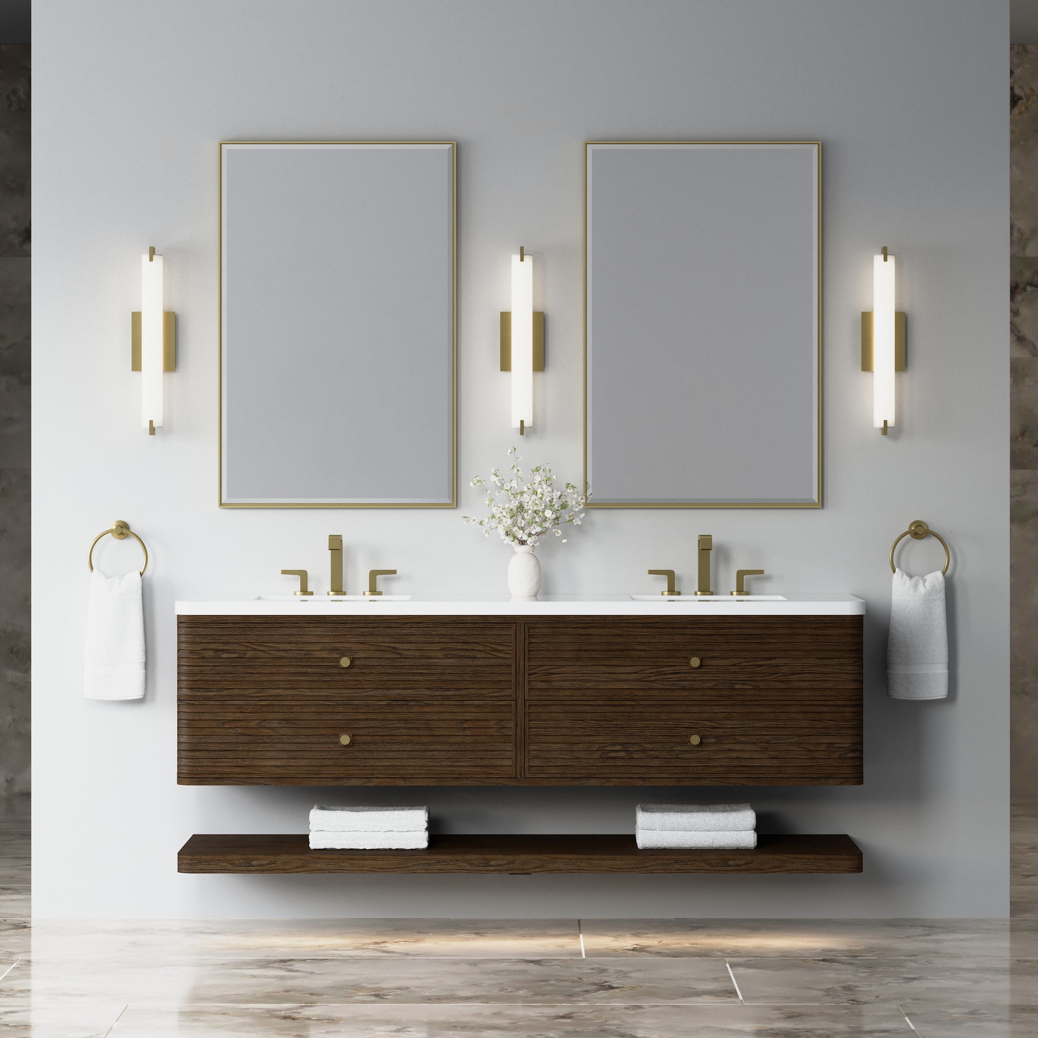 James Martin Allamari 72" Floating Double Bathroom Vanity, Sable by James Martin