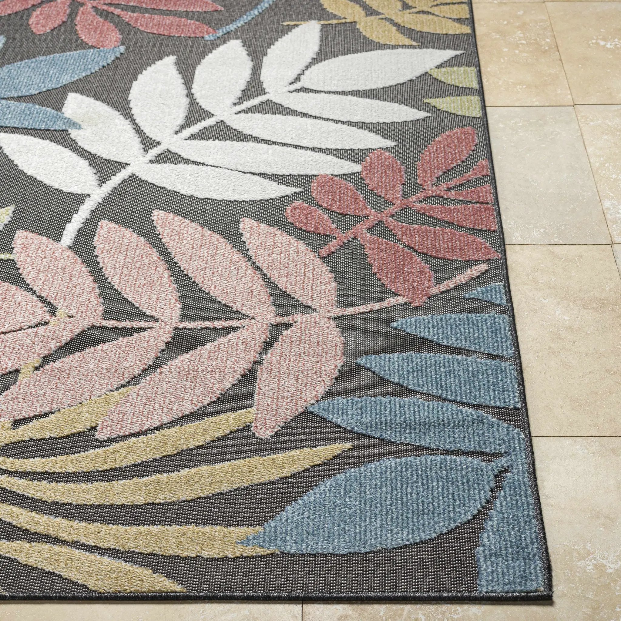 Nasha Charcoal Outdoor Area Rug - Clearance by Boutique Rugs