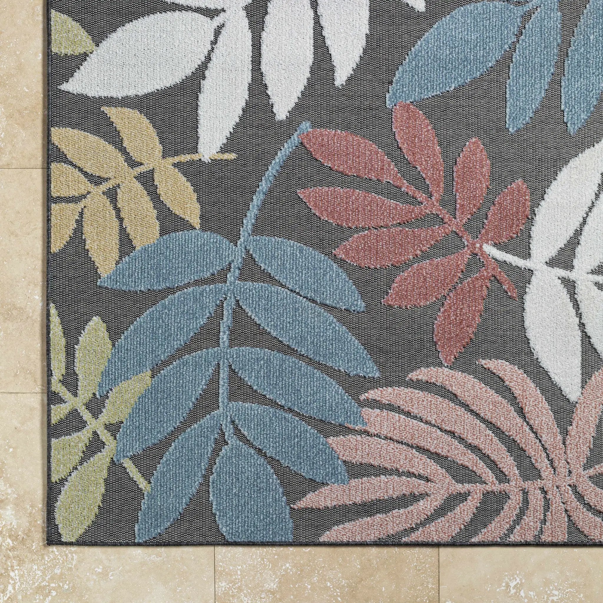 Nasha Charcoal Outdoor Area Rug - Clearance by Boutique Rugs