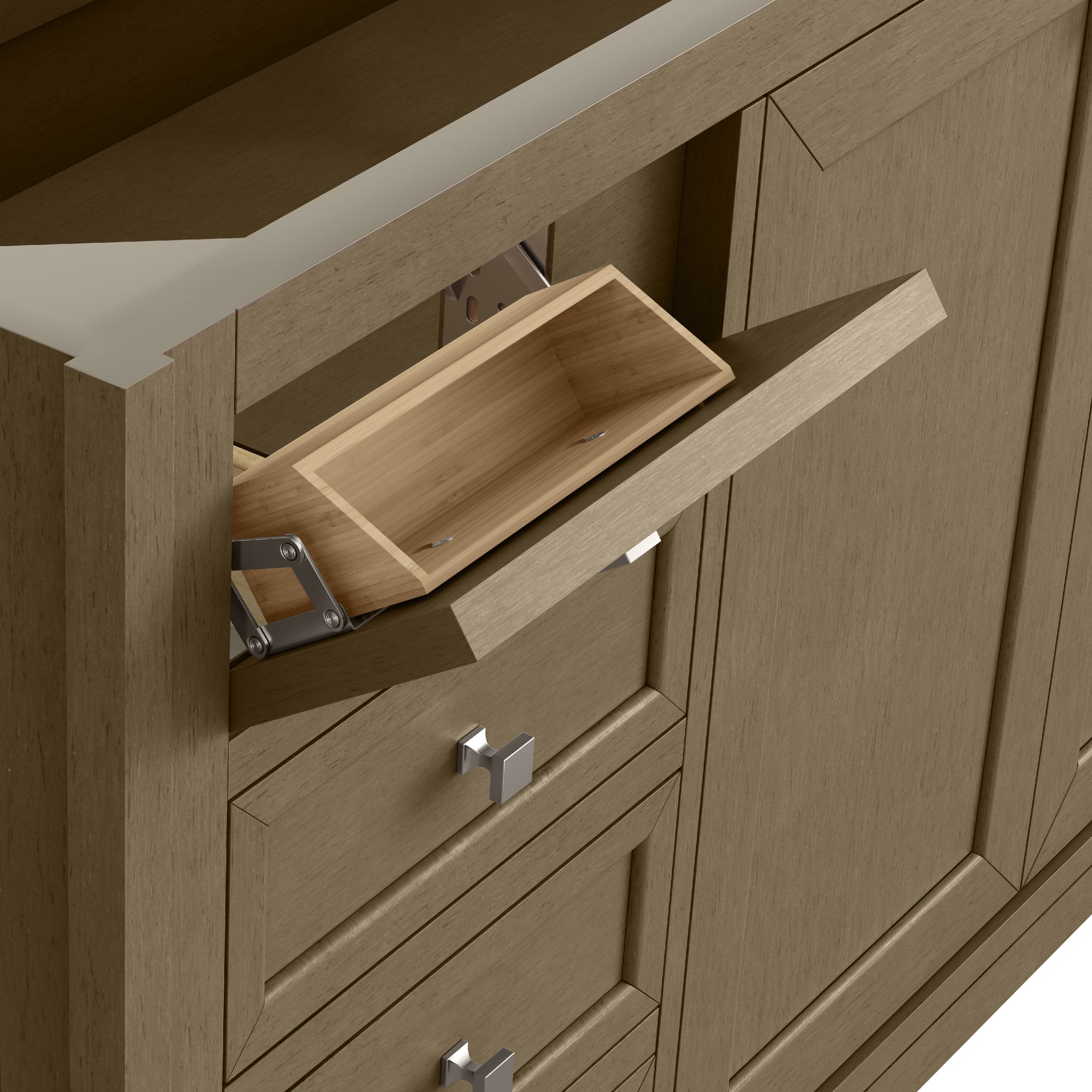 James Martin Chicago 60" Double Vanity Cabinet, Walnut Whisper, view 7