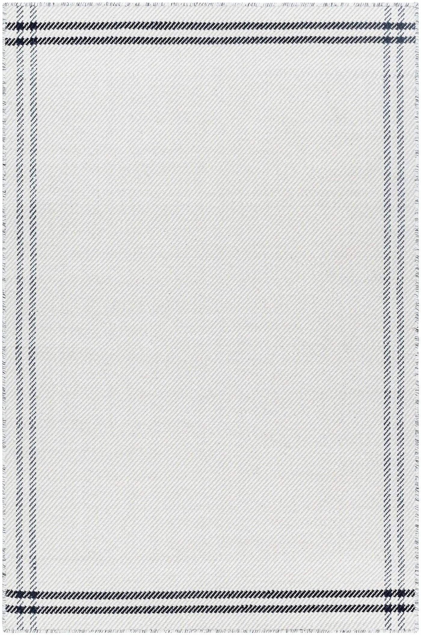 Nimue Cream & Blue Bordered Area Rug - Clearance by Boutique Rugs
